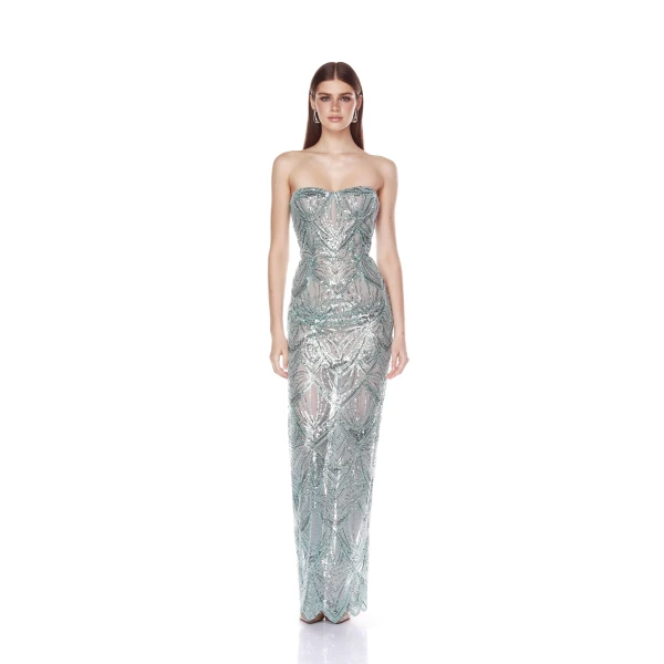 Bronx and Banco Giselle Powder Blue Maxi Dress