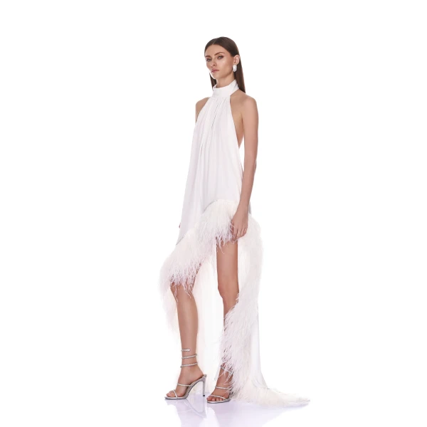 Bronx and Banco Madeline Halterneck White Gown, view 3
