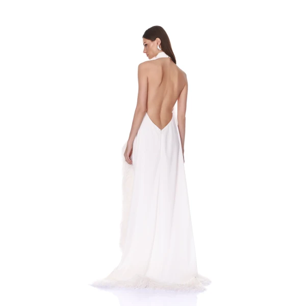Bronx and Banco Madeline Halterneck White Gown, view 4