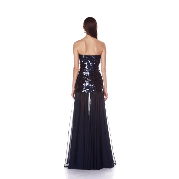 Bronx and Banco Marni Navy Strapless Maxi Dress, view 4