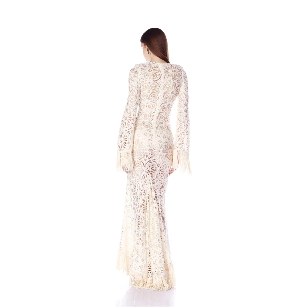 Bronx and Banco Mia Crochet Long Sleeve Maxi Dress, view 4