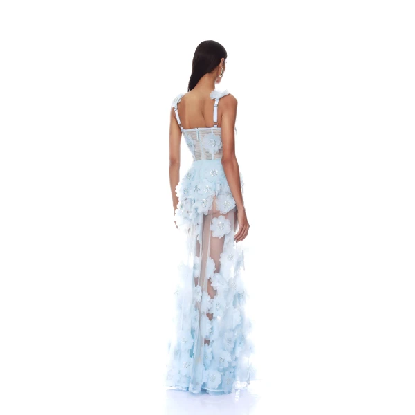 Bronx and Banco Rosalie Powder Blue Gown, view 4