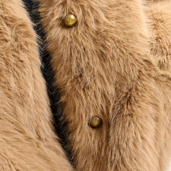 Essentiel Antwerp Brown faux fur jacket - Essentiel Antwerp Jackets - Colorful Belgian Design - Shop at Coveti
