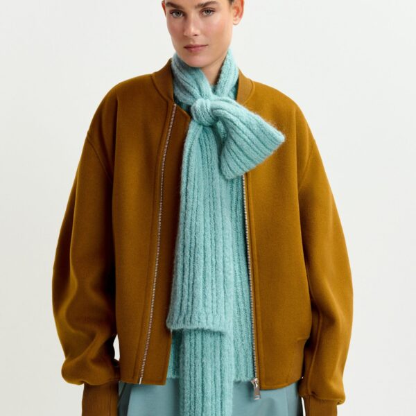 Essentiel Antwerp Brown oversized wool bomber jacket - Essentiel Antwerp Jackets - Colorful Belgian Design - Shop at Coveti