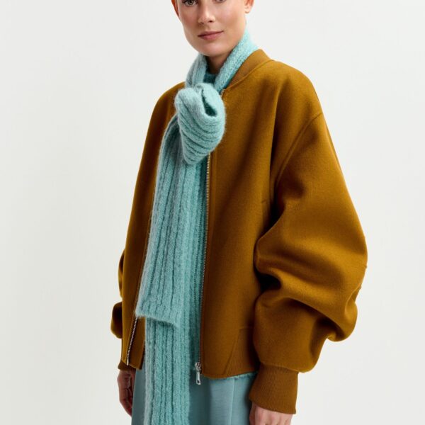 Essentiel Antwerp Brown oversized wool bomber jacket - Essentiel Antwerp Jackets - Colorful Belgian Design - Shop at Coveti