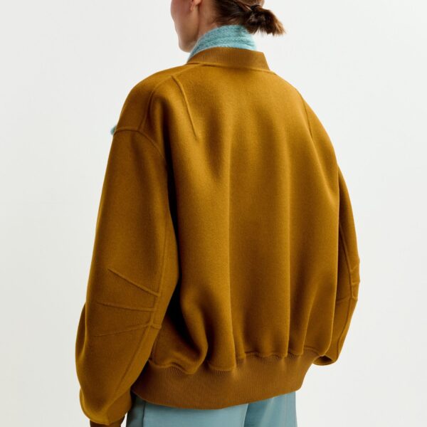 Essentiel Antwerp Brown oversized wool bomber jacket - Essentiel Antwerp Jackets - Colorful Belgian Design - Shop at Coveti