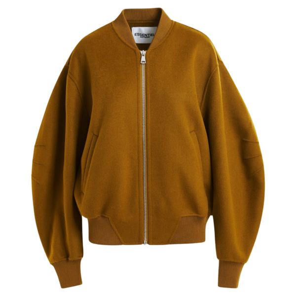 Essentiel Antwerp Brown oversized wool bomber jacket - Essentiel Antwerp Jackets - Colorful Belgian Design - Shop at Coveti
