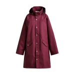 Essentiel Antwerp Burgundy hooded raincoat - Essentiel Antwerp Coats - Colorful Belgian Design - Shop at Coveti