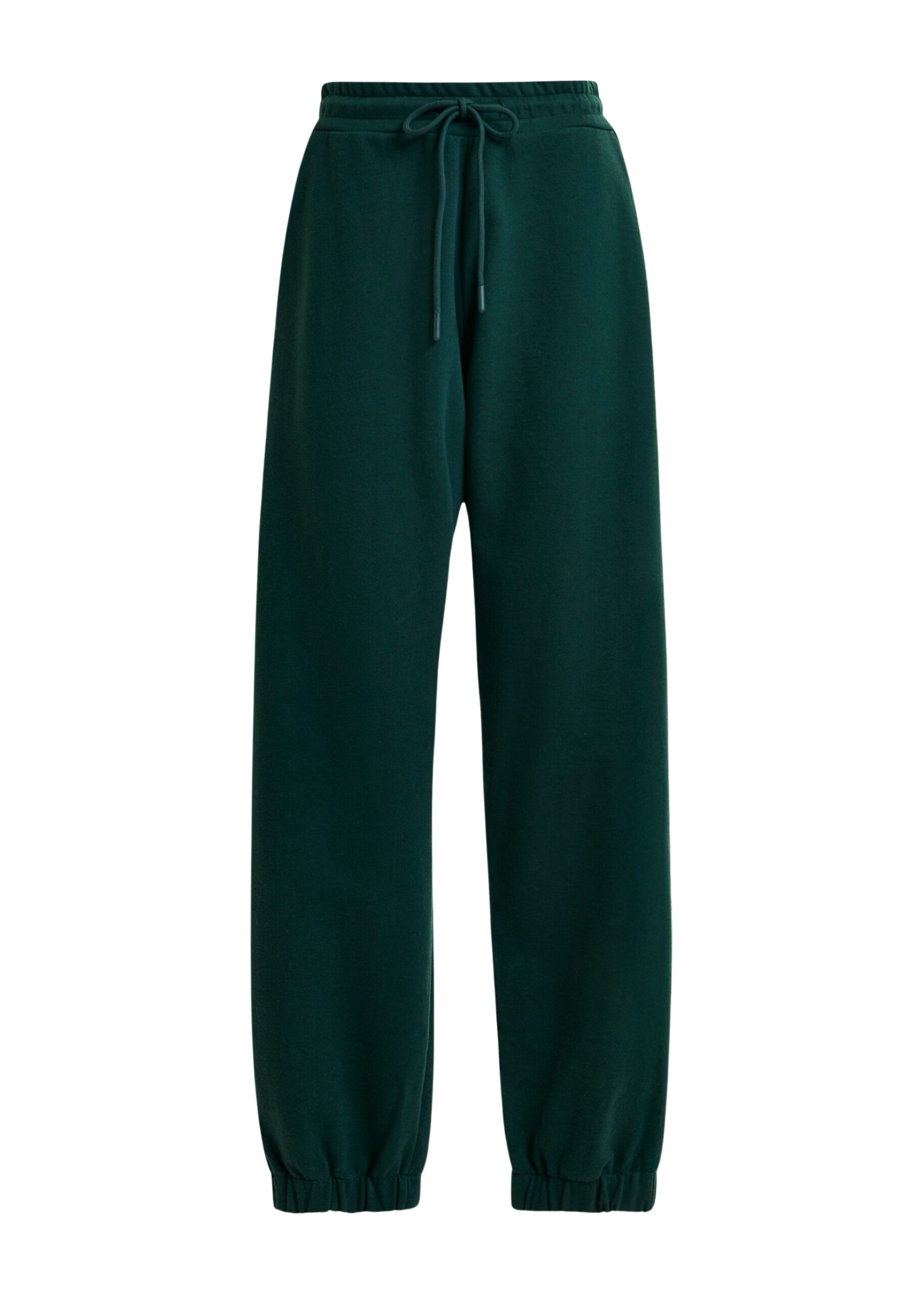 Essentiel Antwerp Dark green cotton sweatpants with E-shaped embroidery