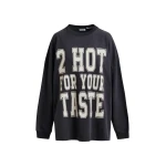 Essentiel Antwerp Dark grey and off-white printed organic cotton long-sleeve T-shirt - Essentiel Antwerp Shirts - Colorful Belgian Design - Shop at Coveti