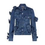 David Koma 3D Flower Denim Jacket In Indigo