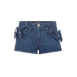 David Koma 3D Flower Denim Mini Shorts