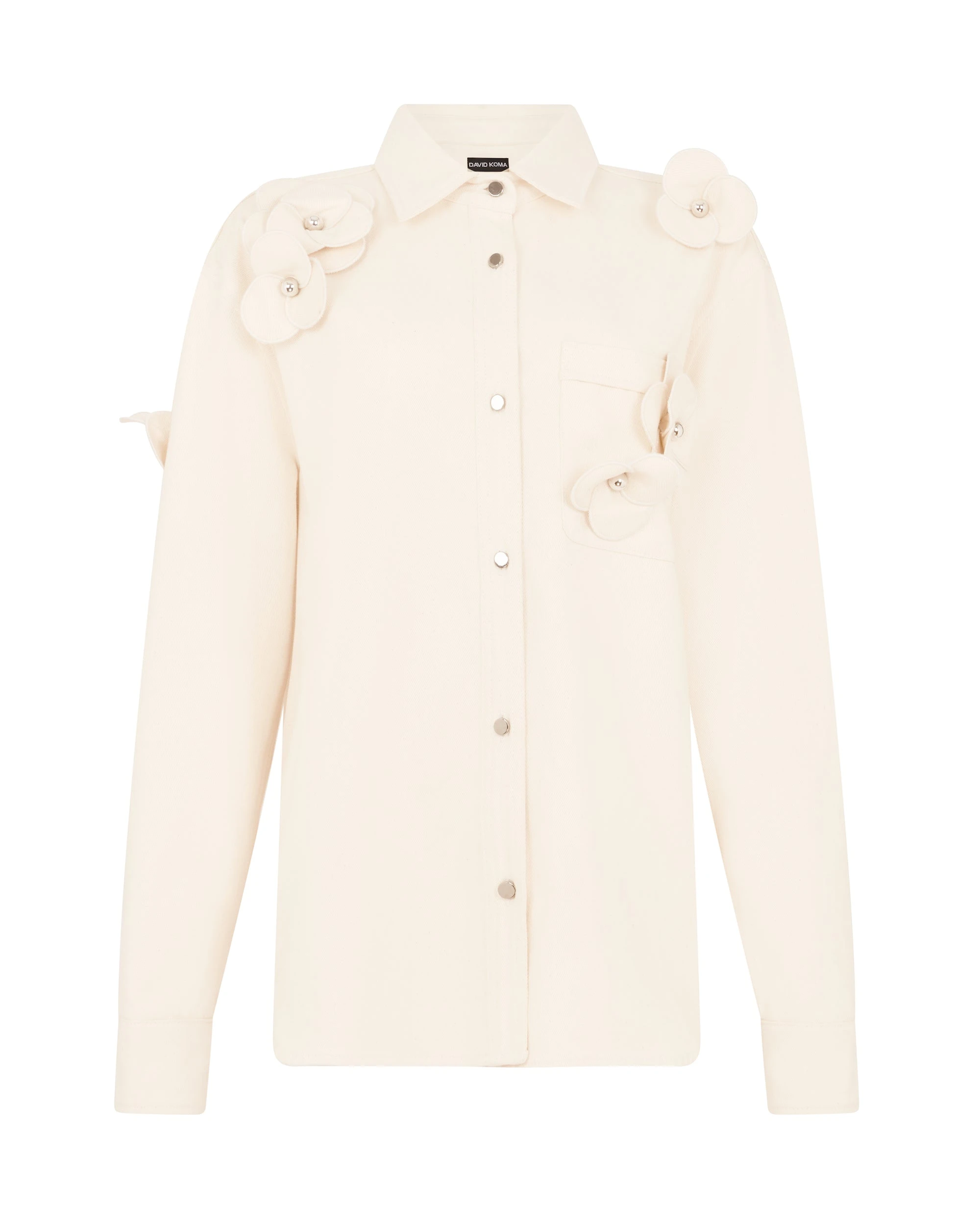 David Koma 3D Flower Denim Shirt David Koma 3D Flower Denim Shirt