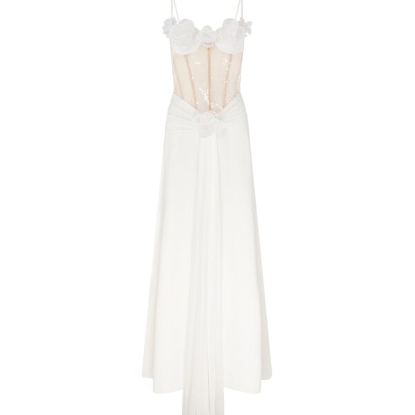 David Koma 3D Lace Flower And Corset Gown