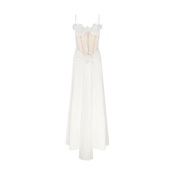 David Koma 3D Lace Flower And Corset Gown