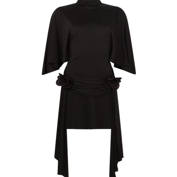 David Koma 3D Lace Flower Jersey Mini Dress