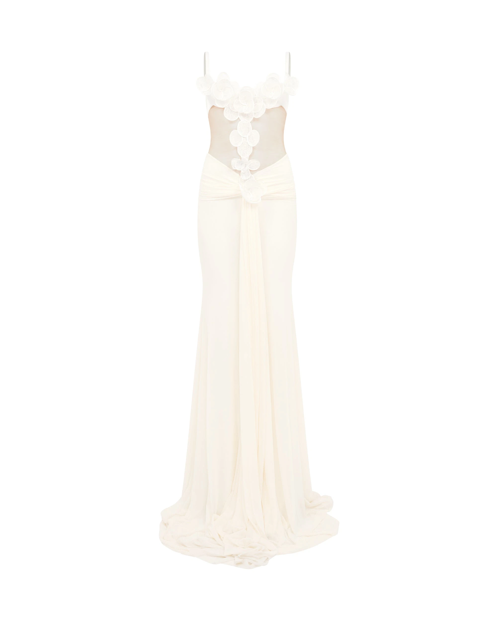 David Koma 3D Lace Flower Mesh Gown David Koma 3D Lace Flower Mesh Gown