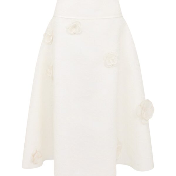 David Koma 3D Lace Flower Midi Skirt