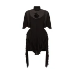 David Koma Lace Rose And Draped Sleeve Mini Dress