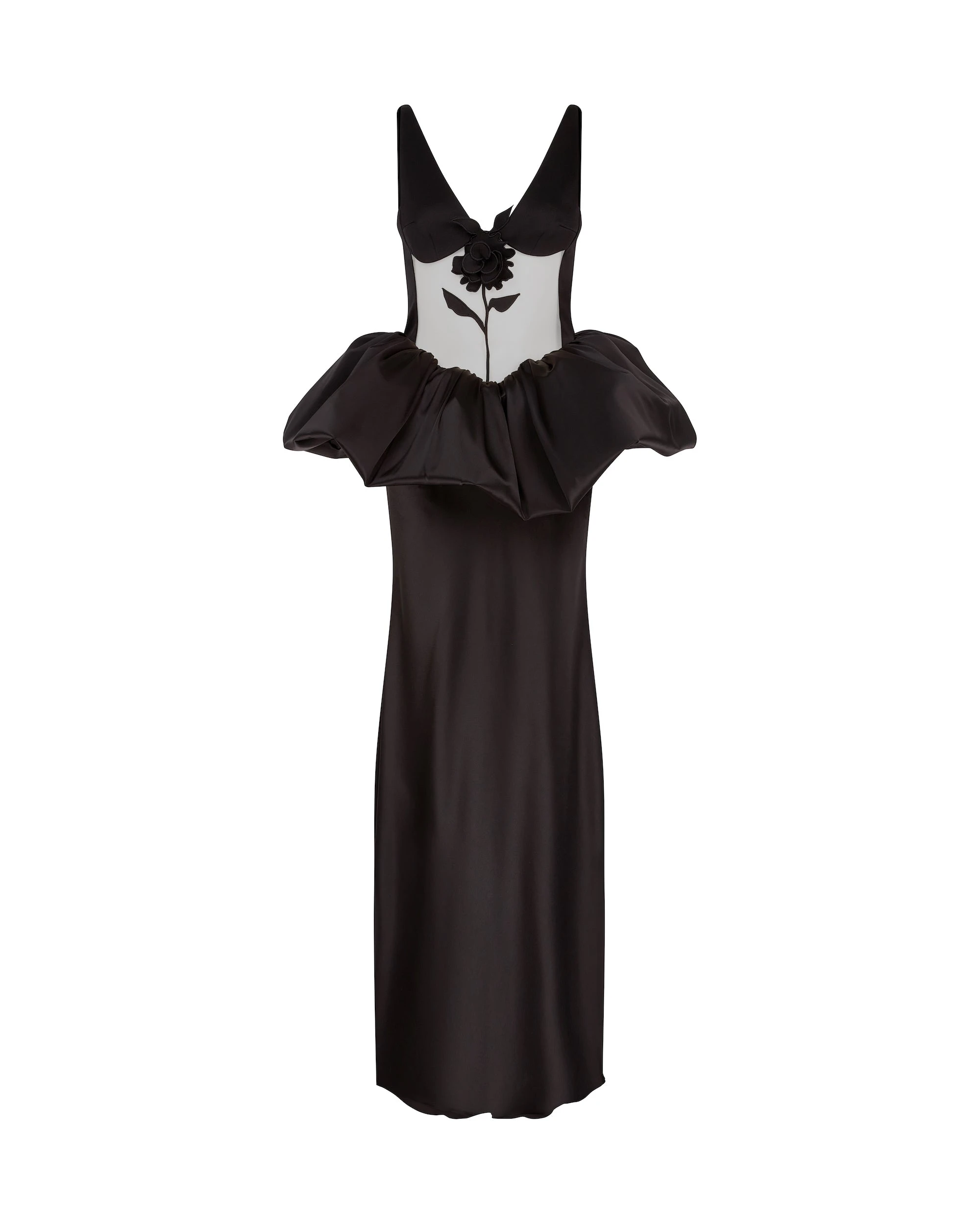 David Koma Lace Rose And Puff Skirt Detail Gown David Koma Lace Rose And Puff Skirt Detail Gown