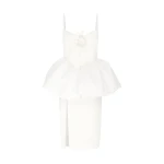David Koma Lace Rose And Puff Skirt Detail Midi Dress