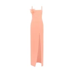 David Koma Lace Rose Embroidered Gown In Peach