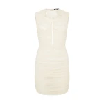 David Koma Lace Rose Embroidered Ruched Mini Dress