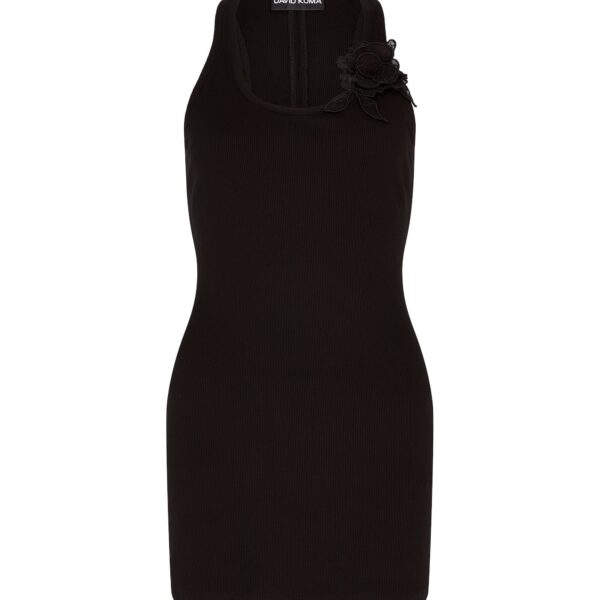David Koma Lace Rose Embroidered Tank Mini Dress