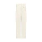 David Koma Lace Rose Embroidered Trousers In White