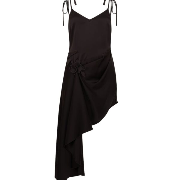 David Koma Lace Rose Satin Mini Dress