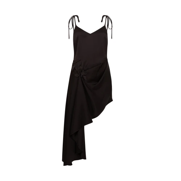 David Koma Lace Rose Satin Mini Dress