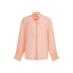 David Koma Organza Shirt With Lace Rose In Peach