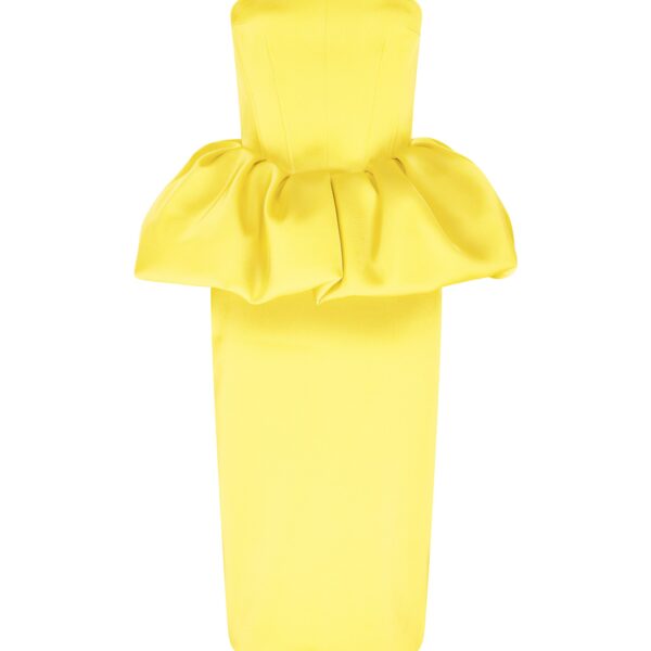 David Koma Peplum Detail Corseted Midi Dress