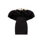 David Koma Puff Top Detail Satin Mini Dress