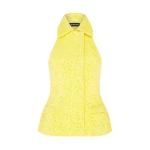 David Koma Sequin Boucle Tailored Vest Top