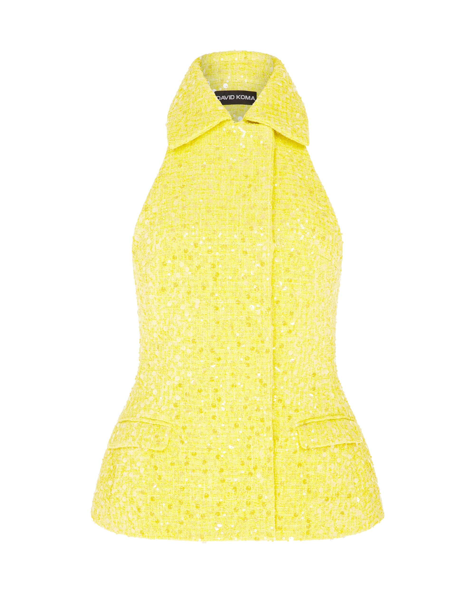 David Koma Sequin Boucle Tailored Vest Top