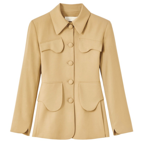 Destree Beige utility button-front jacket - Destree - Graphic Parisian Fashion - Shop at Coveti