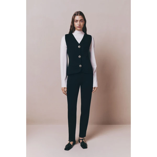 Destree Black merino wool vest - Destree - Graphic Parisian Fashion - Shop at Coveti