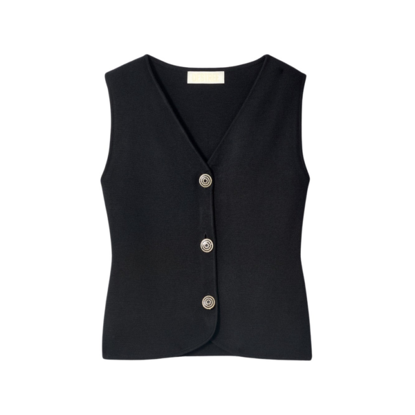 Destree Black merino wool vest - Destree - Graphic Parisian Fashion - Shop at Coveti