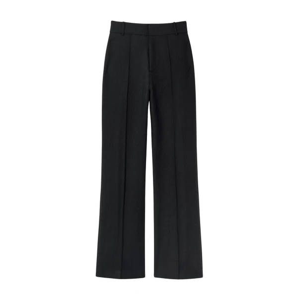 Destree Black stripe wool straight pants - Destree - Graphic Parisian Fashion - Shop at Coveti