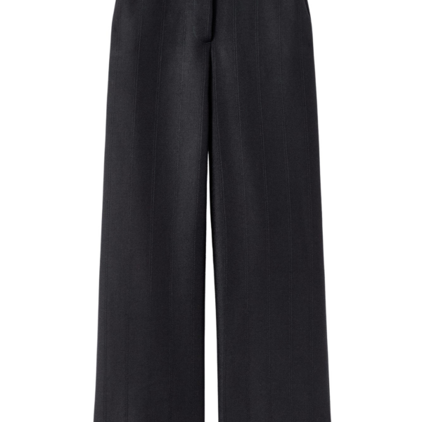 Destree Black wool wide-leg trousers - Destree - Graphic Parisian Fashion - Shop at Coveti