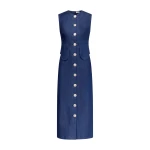 Destree Blue denim sleeveless midi dress - Destree - Graphic Parisian Fashion - Shop at Coveti