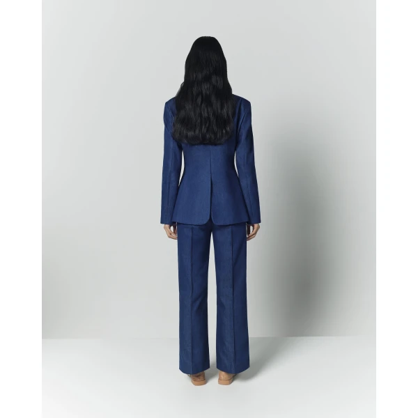 Destree Blue denim utility button-front jacket - Destree - Graphic Parisian Fashion - Shop at Coveti