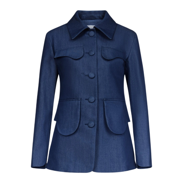Destree Blue denim utility button-front jacket - Destree - Graphic Parisian Fashion - Shop at Coveti