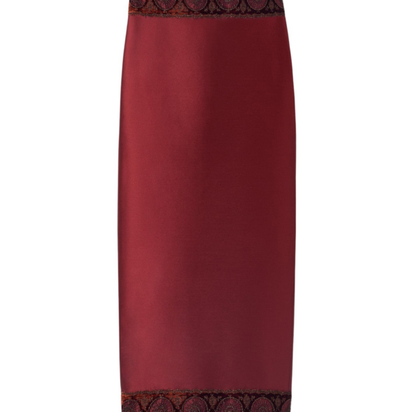 Destree Burgundy midi skirt with embroidered details - Destree - Graphic Parisian Fashion - Shop at Coveti