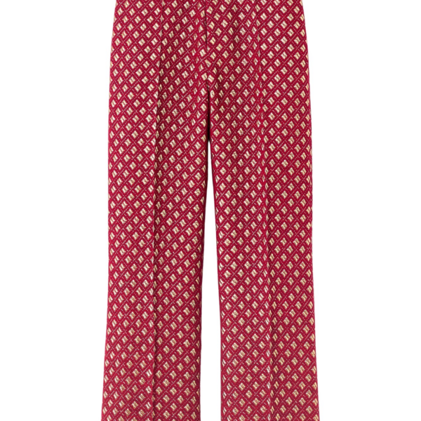 Destree Burgundy straight pants with golden details - Destree - Graphic Parisian Fashion - Shop at Coveti