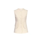 Destree Denim ecru button-front vest - Destree - Graphic Parisian Fashion - Shop at Coveti