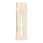 Destree Denim ecru flared pants with circular pocket details - Destree - Graphic Parisian Fashion - Shop at Coveti