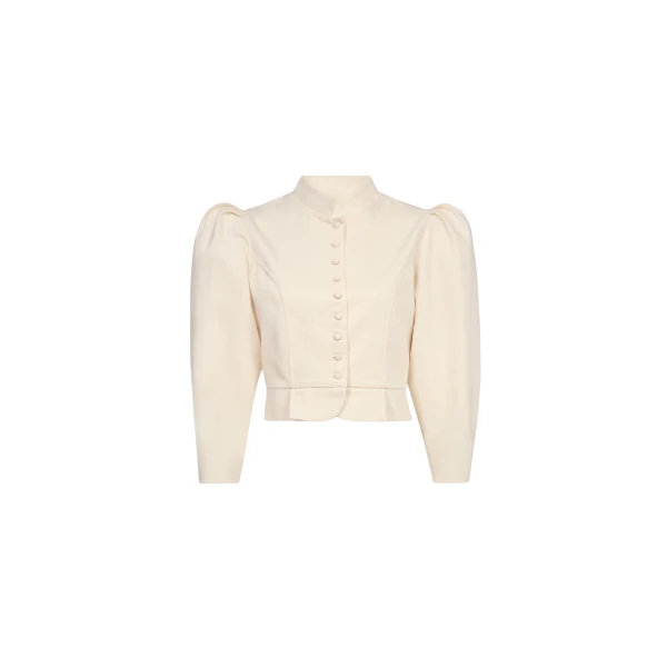 Destree Denim ecru puff sleeve jacket - Destree - Graphic Parisian Fashion - Shop at Coveti