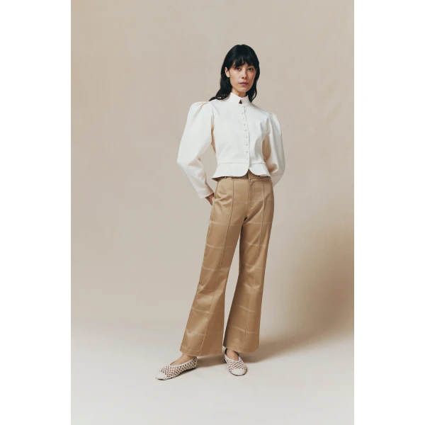 Destree Denim ecru puff sleeve jacket - Destree - Graphic Parisian Fashion - Shop at Coveti